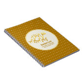 新しいミスター・アンド・ミセス（名前、日付）の金ゴールド結婚デッキ ノートブック (右側)