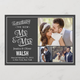 新しいミスター·アンド·ミ結婚セスの発表-木炭 招待状