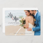 新しいミスター·エロペモダンメント·マリッジ·アナウンス 招待状 (正面/裏面)