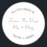 新しいミスター ミセスの幸せを祈結婚る ラウンドシール<br><div class="desc">新しいミスター ミセスのラウンドステッカー結婚からクラシックお願い</div>