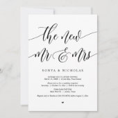 新しいミスター&ミセスの結婚式お忍びパーティー 招待状 (正面)