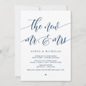 新しいミスター＆ミセス、ウェディングエロープメントパーティーのお誘い 招待状 (正面)