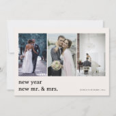 新しいミスター&ミセス | グリーン&ピンクタータンチェック結婚ズ シーズンカード (正面)