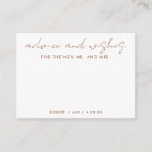 新しいミスター+ミセス・ミニマル主義のテラコッタ結婚のadv アドバイスカード (正面)