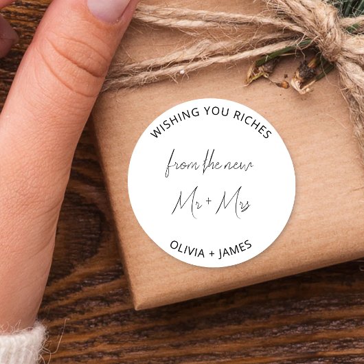 新しいミセスのバッグからあなた結婚が豊かになるのを祈る ラウンドシール