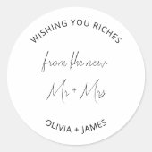 新しいミセスのバッグからあなた結婚が豊かになるのを祈る ラウンドシール (正面)