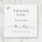 新しいミセスリングや輪ハートスクリプト結婚ありがとう フェイバータグ (正面)