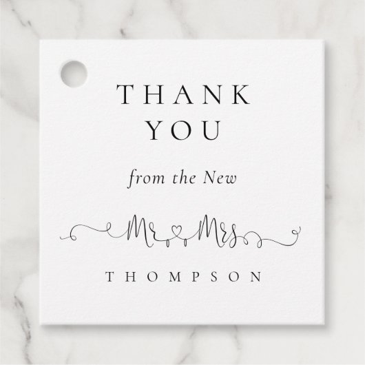 新しいミセスリングや輪ハートスクリプト結婚ありがとう フェイバータグ (正面)