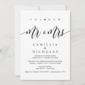 新しいミセス・アンド・ミセスの駆け結婚落ちディナーパーティー 招待状 (正面)