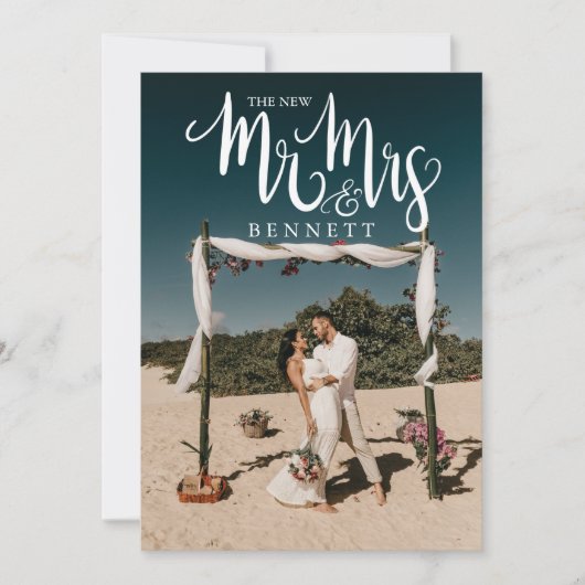 新しいミセス・エロペメント結婚の発表写真 招待状 (正面)