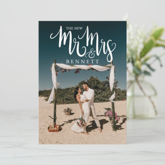 新しいミセス・エロペメント結婚の発表写真 招待状 (スタンド正面)