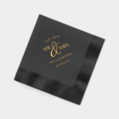 新しいミセス・名前をカスタムする&デイト結婚ズ 箔ナプキン (左)