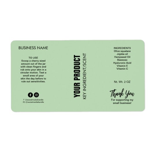 新しいミントモダン体バター瓶ラベル ラベル (正面)