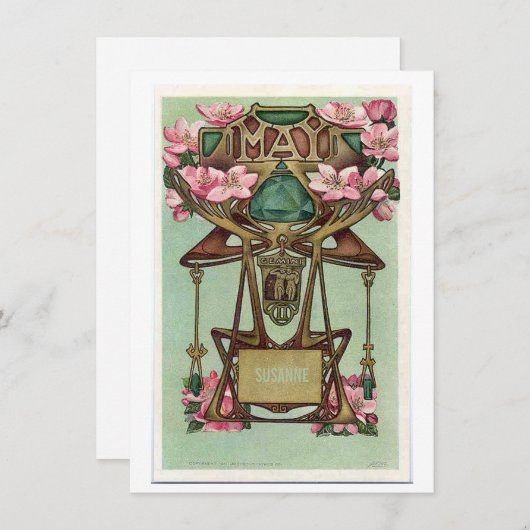 新しいメージジェミニ〔占星術の〕十二宮図誕生日招待状 招待状 (正面/裏面)