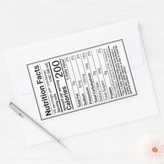 新しいメープルシロップの栄養の事実縁どと 長方形シール (封筒)