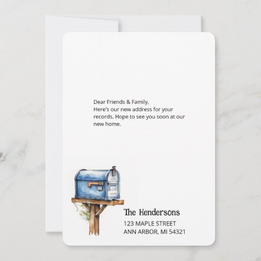 新しいメールおもしろいキャリアの移動案内カード (裏面)