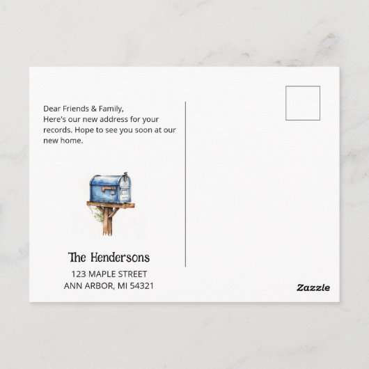 新しいメールアドレスの移動のお知らせ ポストカード (裏面)