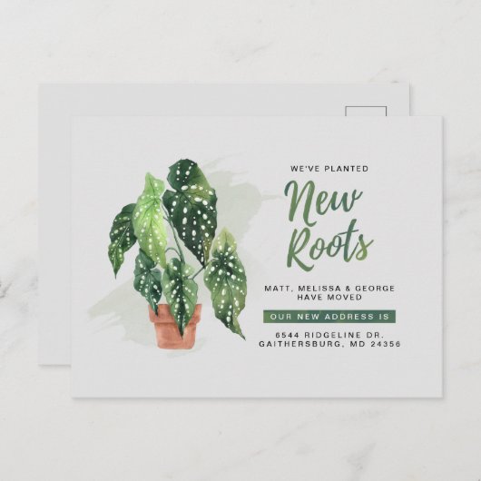 新しいモダンアドレスを移動する新しいルートの接地 案内ポストカード (正面/裏面)