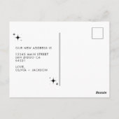 新しいモダンアドレス手書きスクリプトスター ポストカード (裏面)