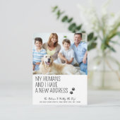 新しいモダンアドレス私たちは移動ペットフォトドッグ移動 ポストカード (スタンド正面)