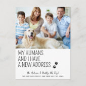 新しいモダンアドレス私たちは移動ペットフォトドッグ移動 ポストカード (正面)