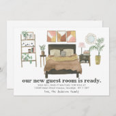新しいモダンゲストルームレディベッドルームムービングムービング 案内状 (正面/裏面)