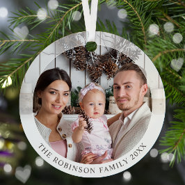 新しいモダンスタイル両面2枚フォトカスタム メタルオーナメント