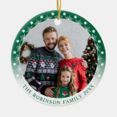 新しいモダンスタイル両面2枚フォトスノーフレーク セラミックオーナメント (正面)