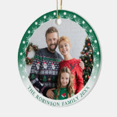 新しいモダンスタイル両面2枚フォトスノーフレーク セラミックオーナメント (左)