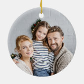 新しいモダンスタイル両面2枚フォトスノーフレーク セラミックオーナメント (裏面)