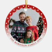 新しいモダンスタイル両面2枚フォトスノーフレーク セラミックオーナメント (正面)