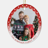 新しいモダンスタイル両面2枚フォトスノーフレーク セラミックオーナメント (左)