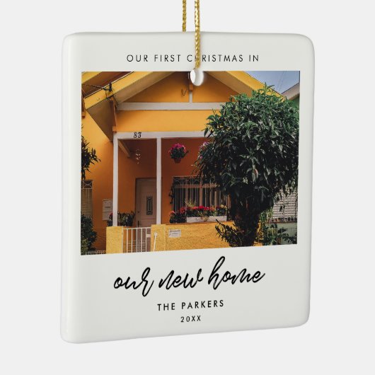 新しいモダンホームでのフォント初めてのクリスマス セラミックオーナメント (右)