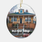 新しいモダンホームの初めてのクリスマス写真 セラミックオーナメント (左)