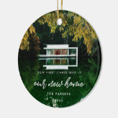 新しいモダンホームの初めてのクリスマス写真 セラミックオーナメント (左)