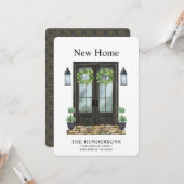 新しいモダンホームウォーターカラーの移行のお知らせ カード (正面/裏面インサイチュ)