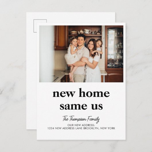 新しいモダンホーム同じ米国の写真の移動 案内ポストカード (正面/裏面)