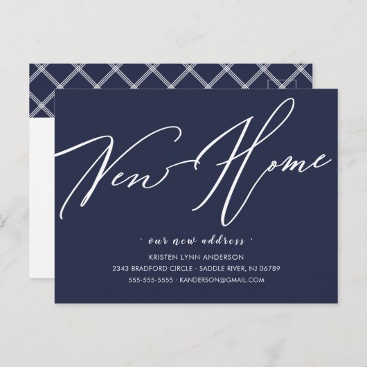 新しいモダンホーム移動のお知らせのスクリプトを作成  ポストカード (正面/裏面)