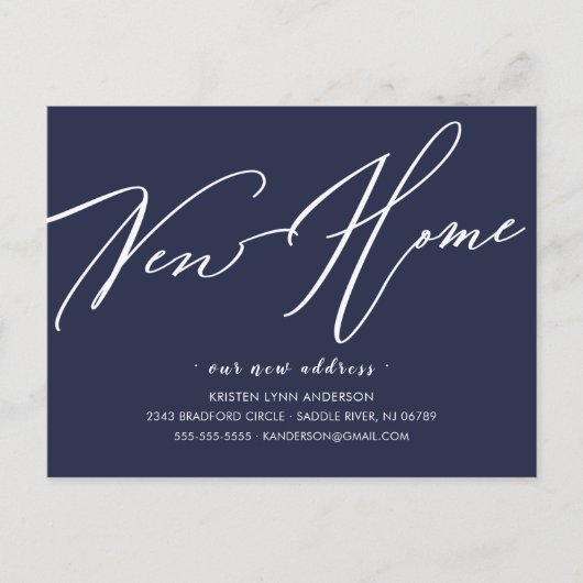 新しいモダンホーム移動のお知らせのスクリプトを作成  ポストカード (正面)