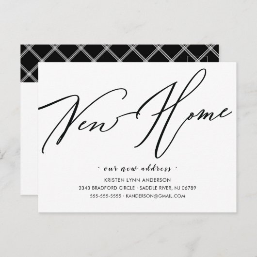 新しいモダンホーム移動のお知らせのスクリプト作成Postca ポストカード (正面/裏面)