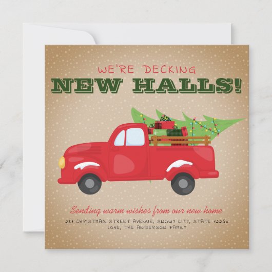 新しいモダンホールをデッキクリスマストラック移動 案内状 (正面)