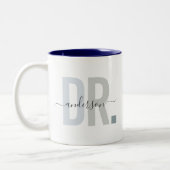 新しいモダン博士PhD名前をカスタムする評価 ツートーンマグカップ (左)