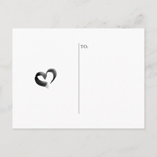 新しいモダン日付の写真結婚の 案内ポストカード (裏面)