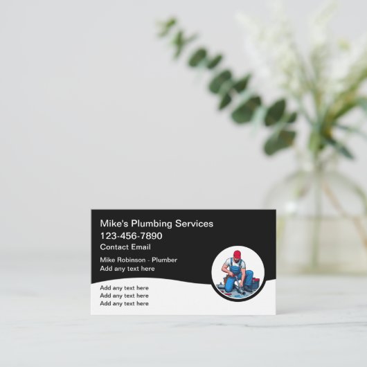 新しいモダンPlumber名刺 名刺 (スタンド正面)