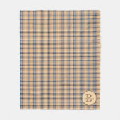 新しいモノグラムのホームのファミリ名 フリースブランケット (正面)