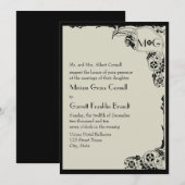 新しいモノグラムの結婚式招待状 招待状 (正面/裏面)