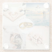 新しいユーザーの写真結婚コラージュの作成 ガラスコースター (裏面)