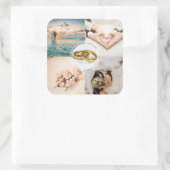 新しいユーザーの写真結婚コラージュの作成 スクエアシール (バッグ)