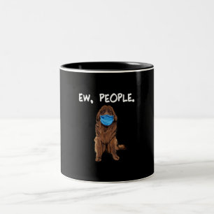 新しいユーザー Newfie Dog顔マスクギフト ツートーンマグカップ