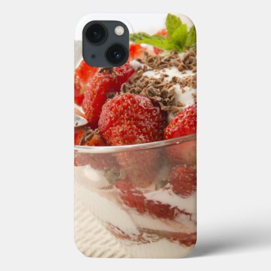 新しいヨーグルトが付いているいちごのデザート Case-Mate iPhoneケース (裏面)